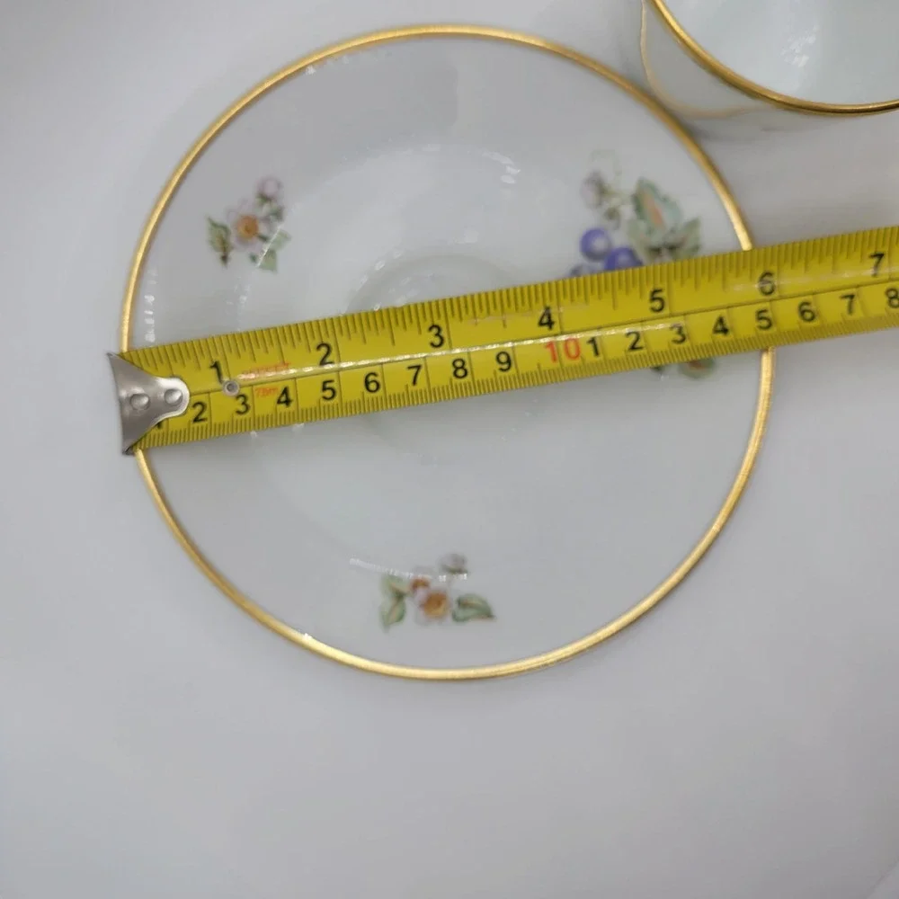 Hutschenreuther‎ Noblesse Tea Cup Saucer Set Germany Grapes Gold Trim Porcelain